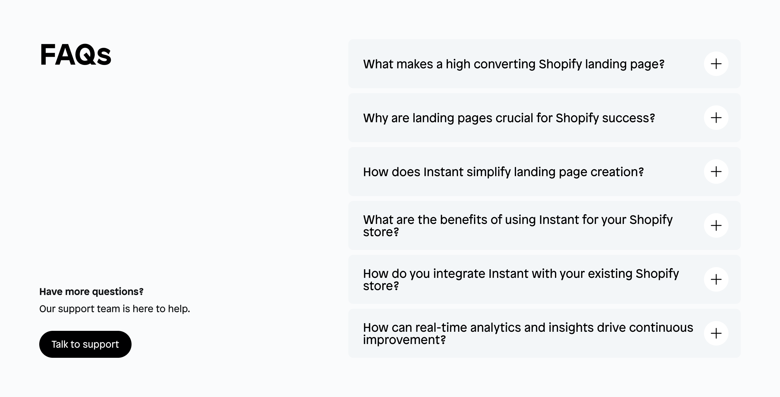 Instant FAQUI component example