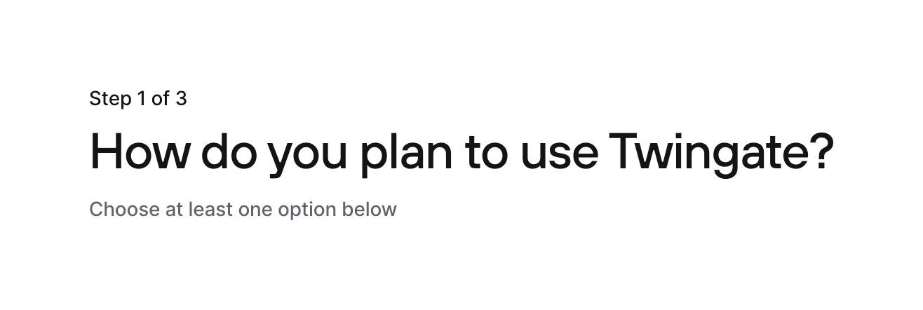 Twingate StepperUI component example