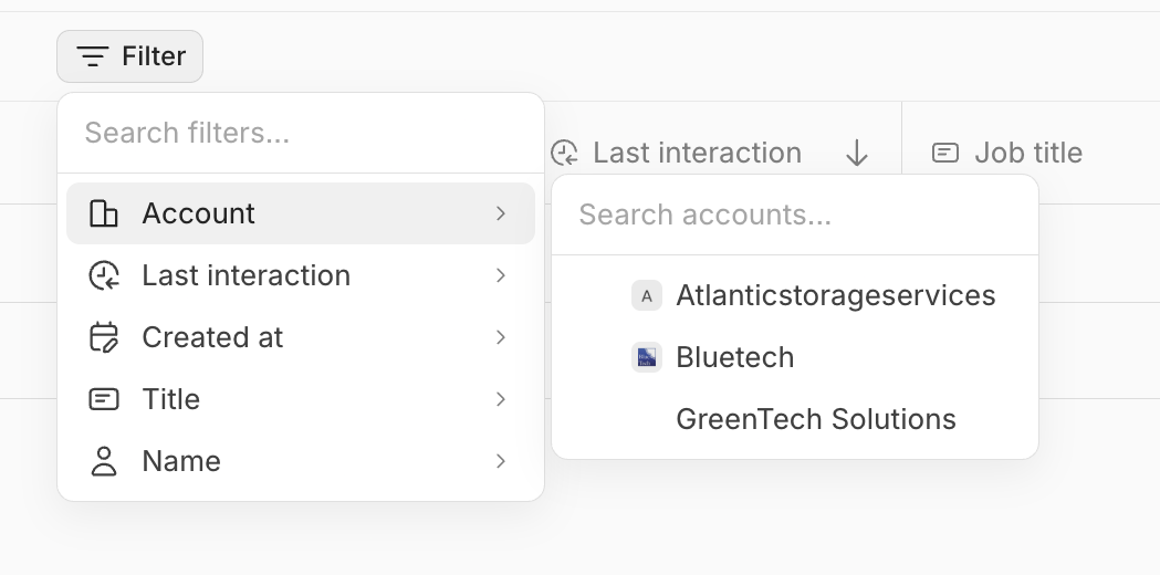 Lightfield Sorting & filtering UI component