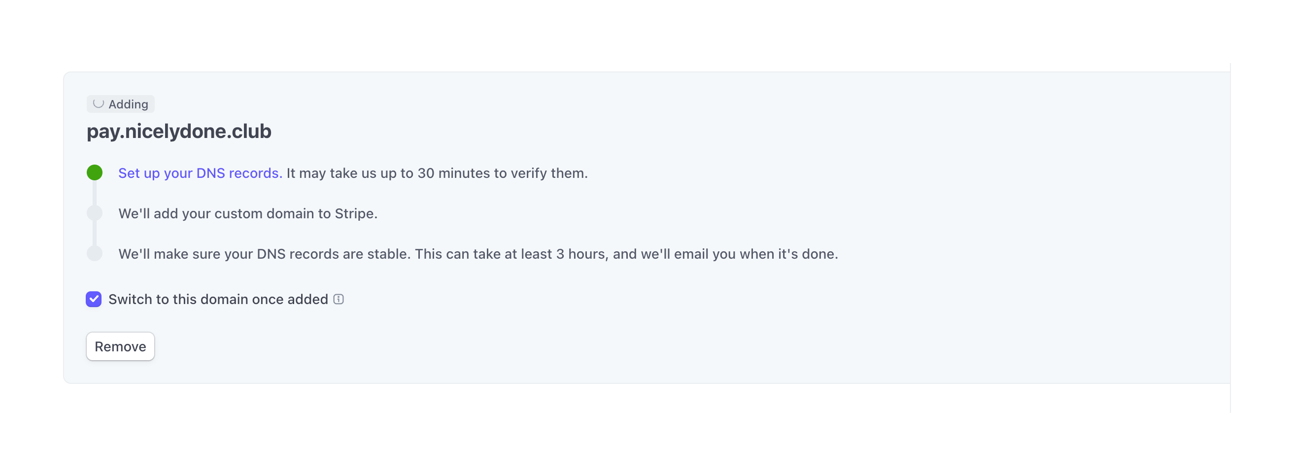 Stripe StepperUI component example