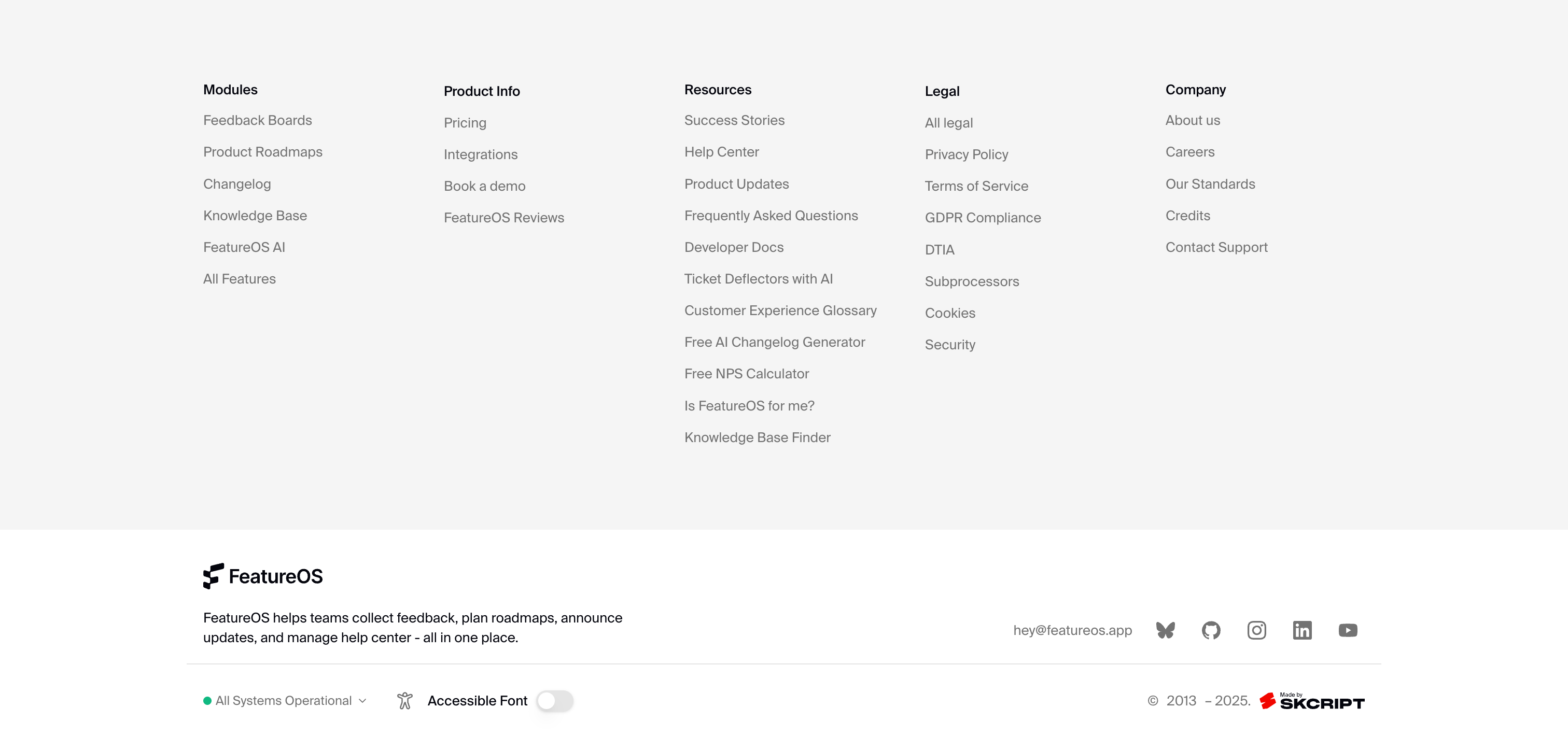 FeatureOS FooterUI component example
