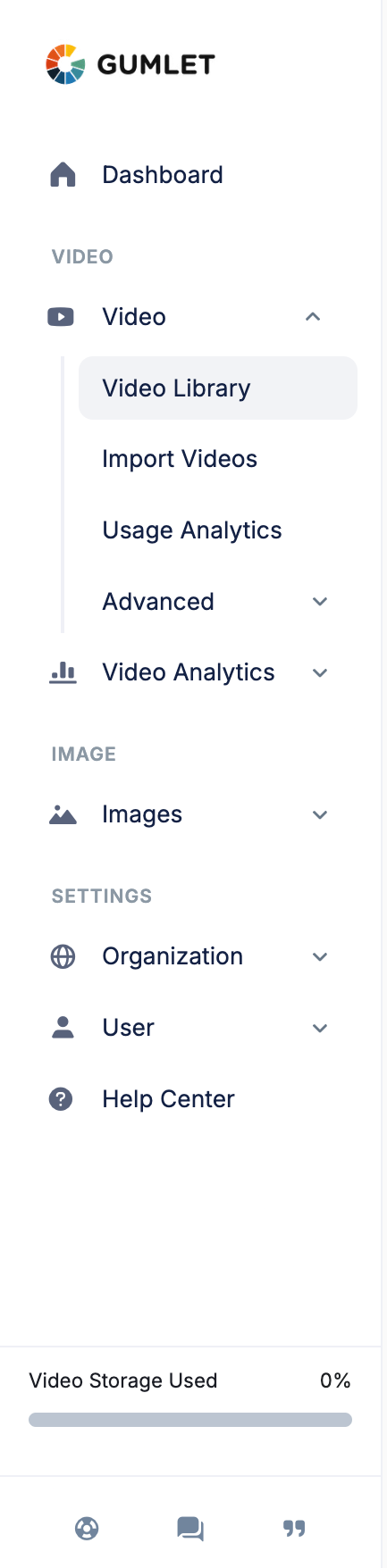 Gumlet Vertical navigationUI component example