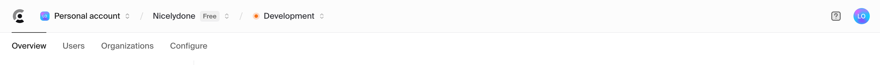 Clerk Horizontal navigationUI component example