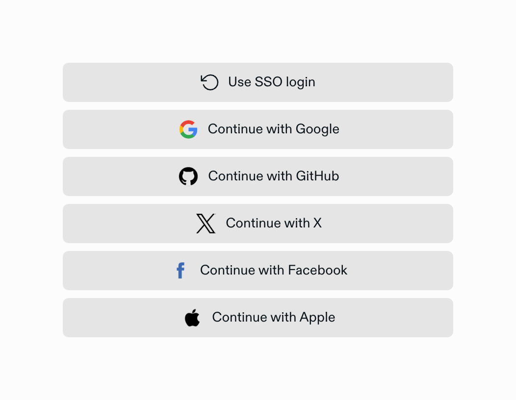 Replit Social login buttonUI component example