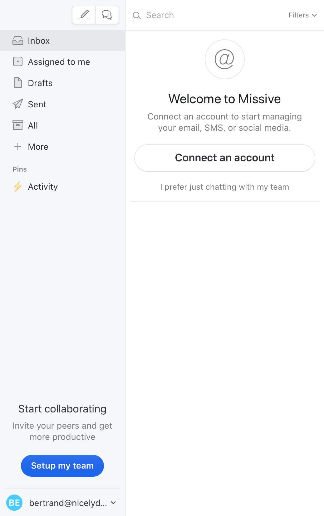 Missive Vertical navigationUI component example