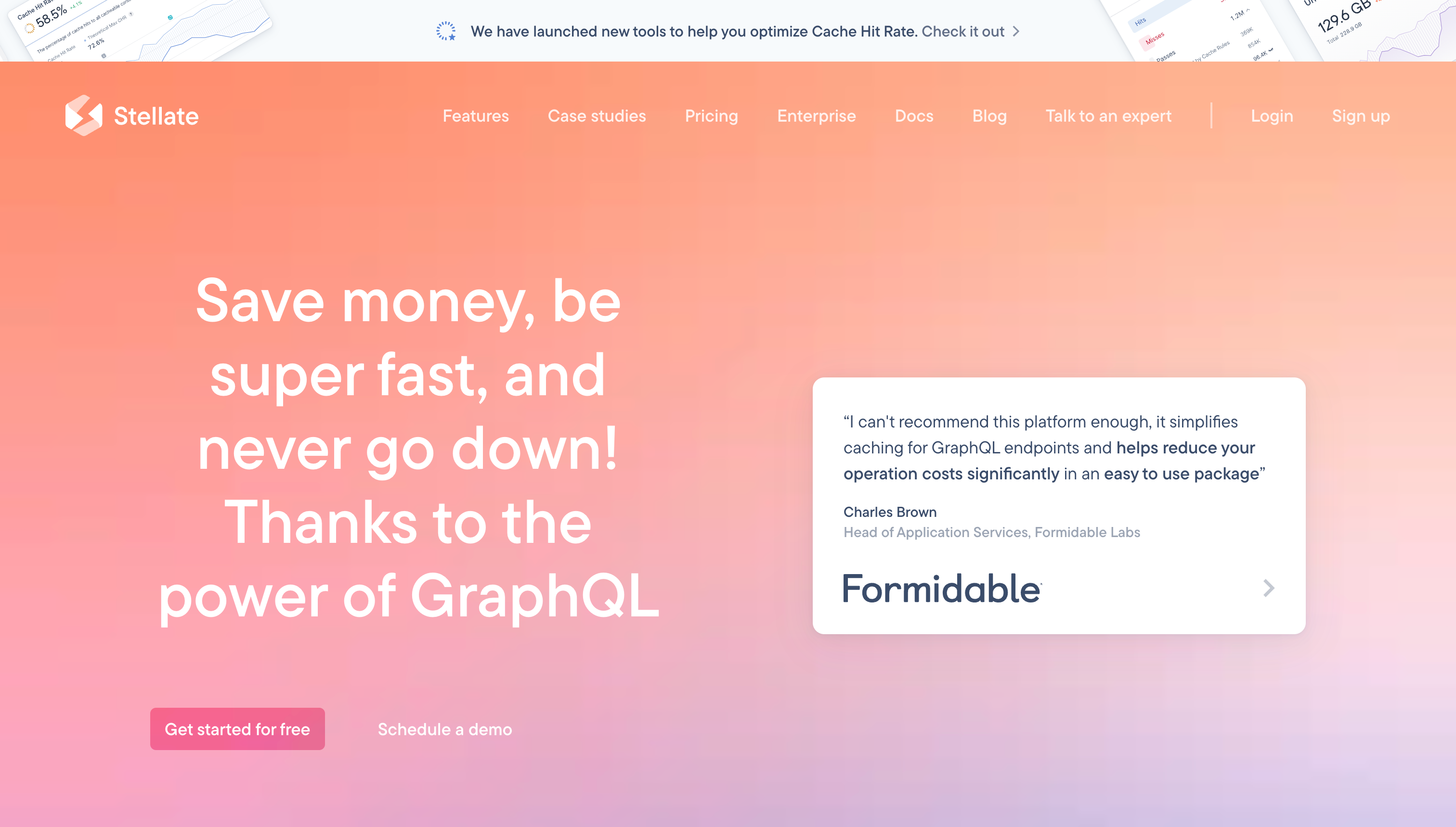 Stellate Hero sectionUI component example