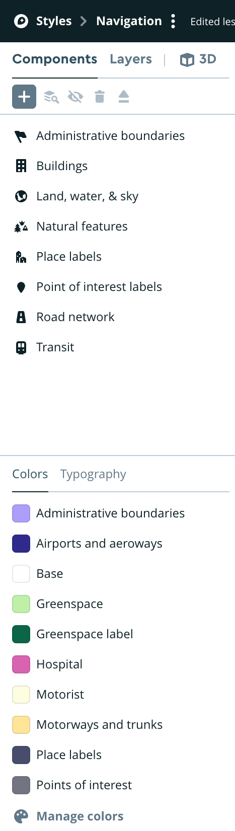 Mapbox Vertical navigationUI component example