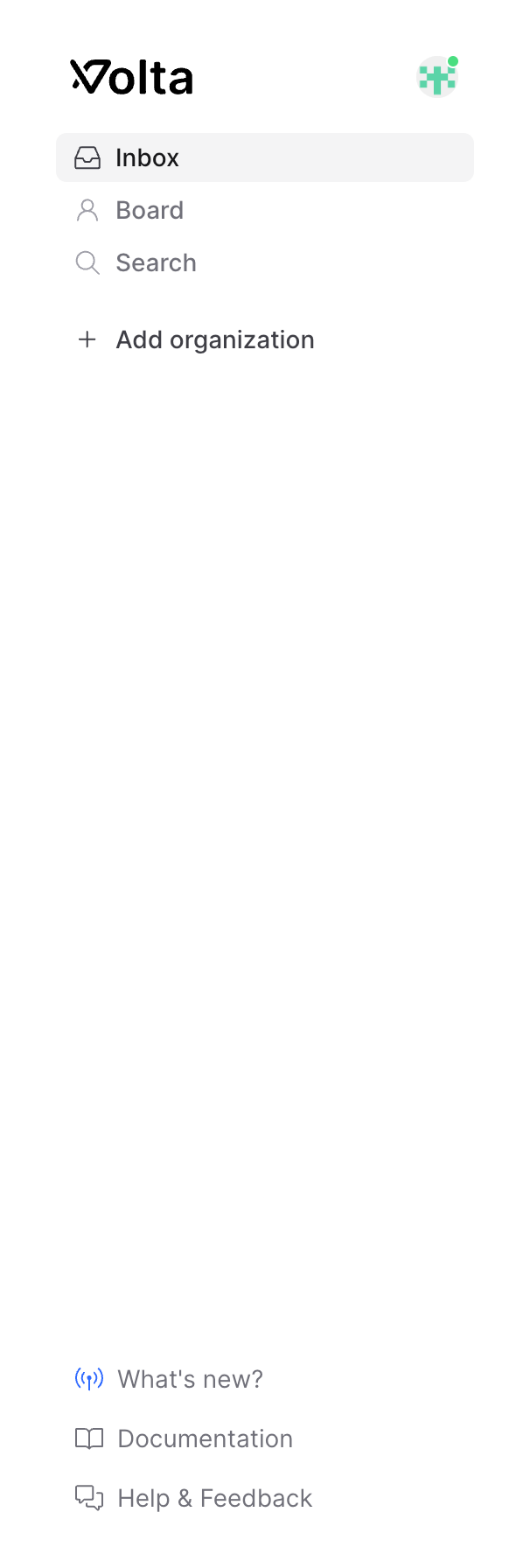 Volta Vertical navigationUI component example