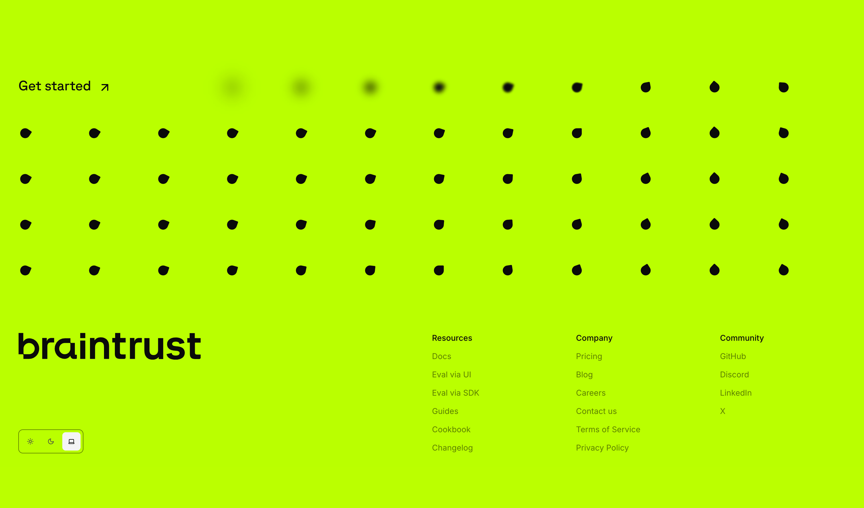 Braintrust FooterUI component example