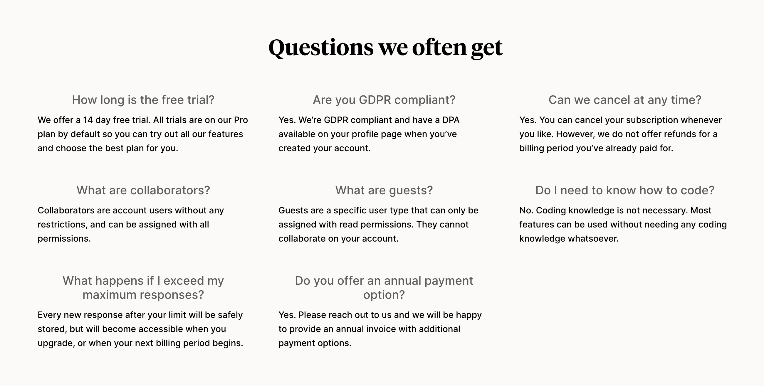QuestionScout FAQUI component example