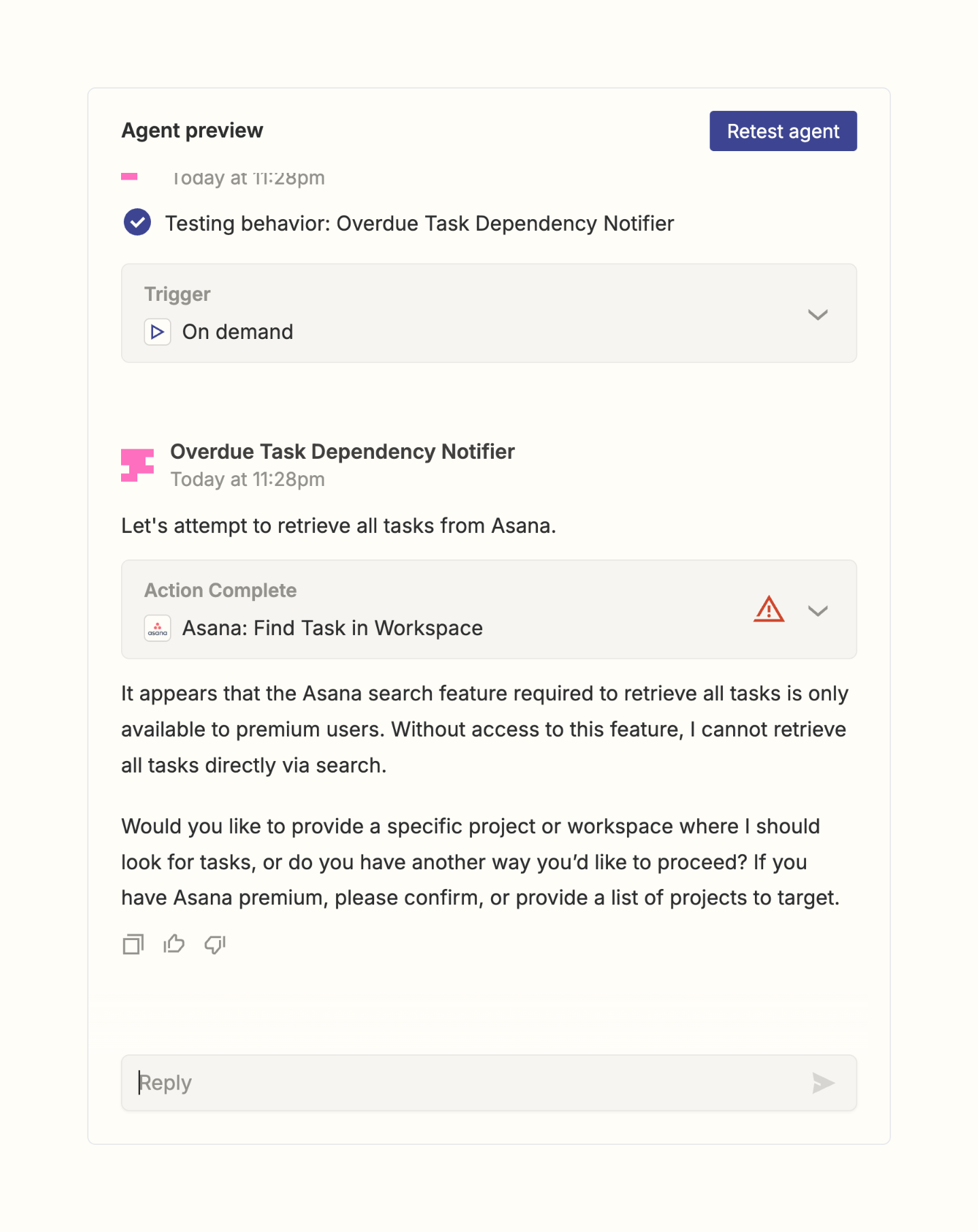 Zapier Artificial intelligenceUI component example