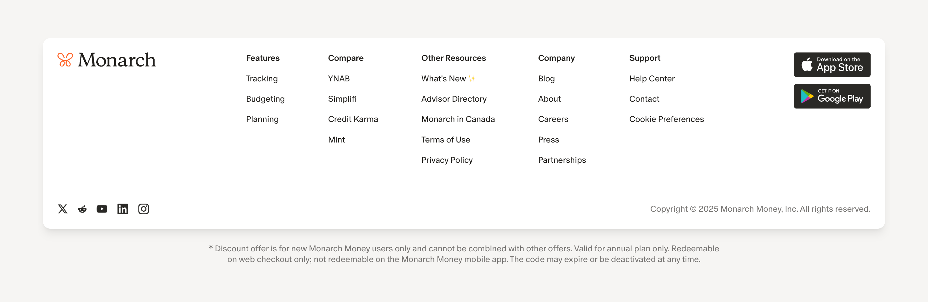 Monarch FooterUI component example