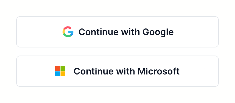 Arcade Social login buttonUI component example