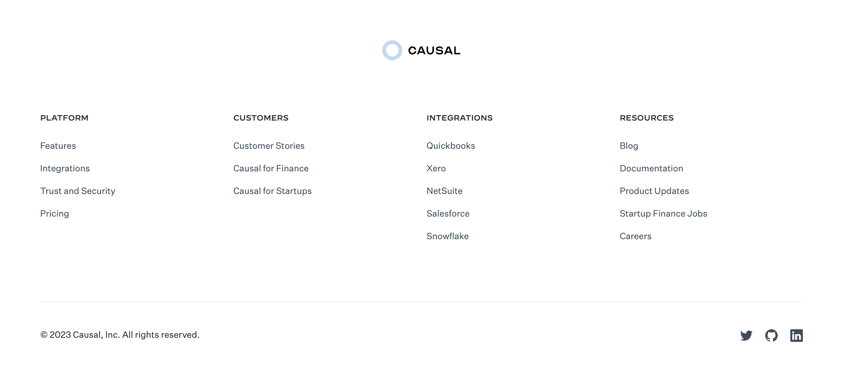 Causal FooterUI component example