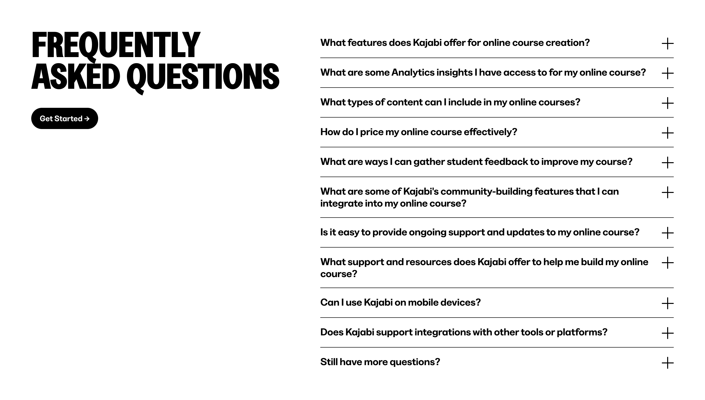 Kajabi FAQUI component example