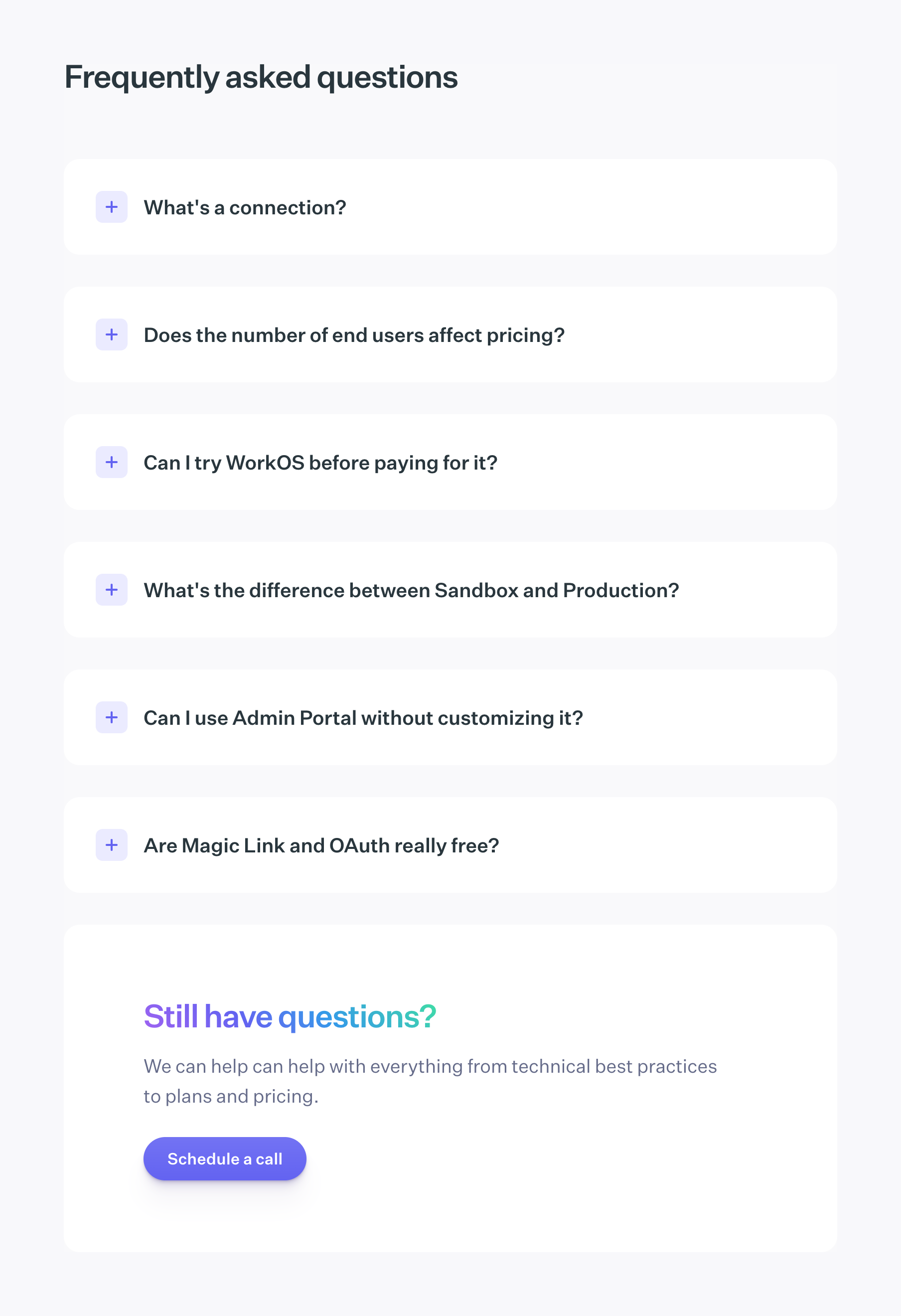 WorkOs FAQUI component example
