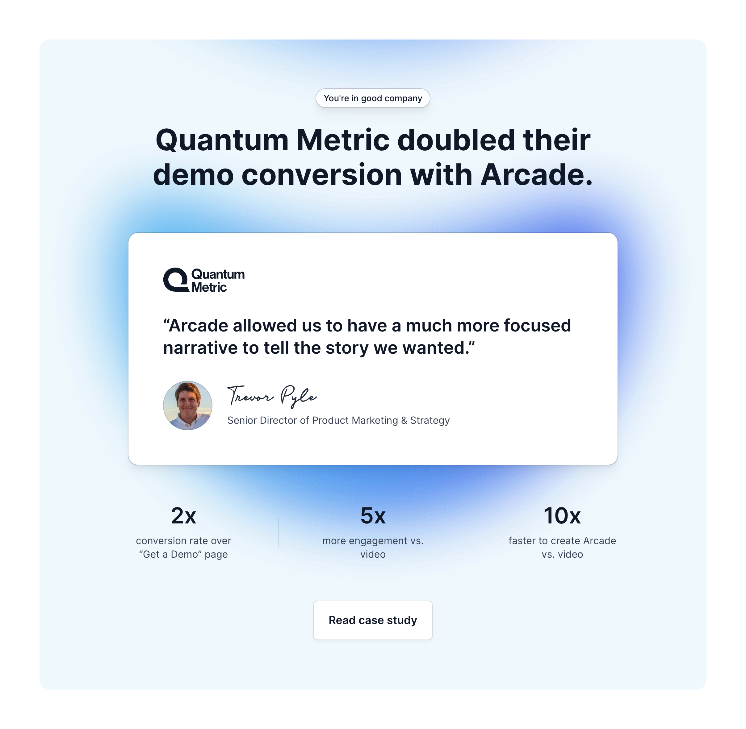 Arcade TestimonialUI component example