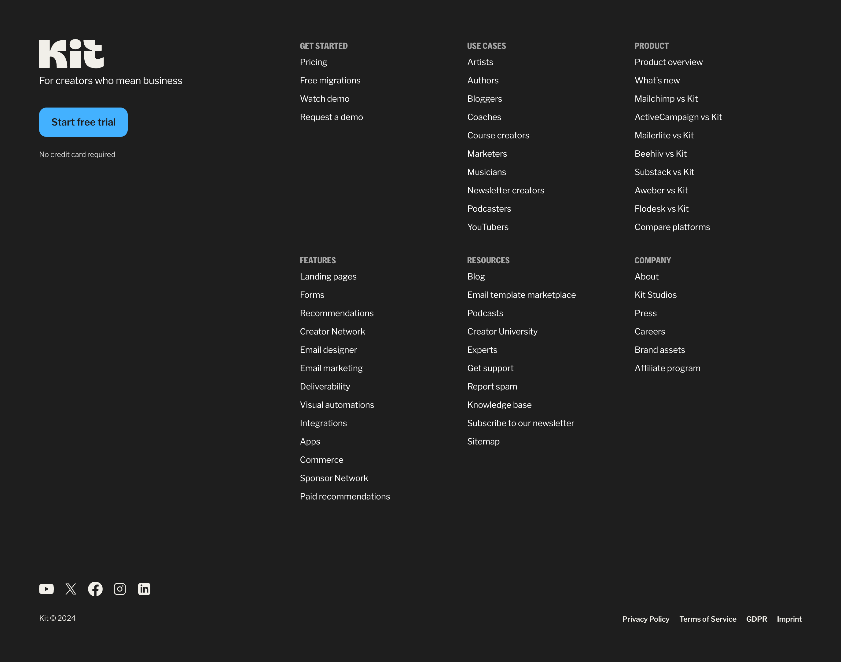 Kit FooterUI component example