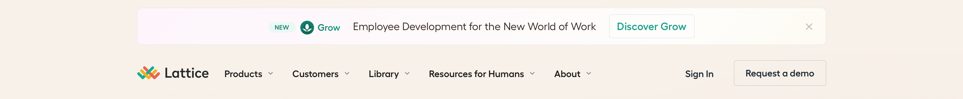 Lattice HeaderUI component example