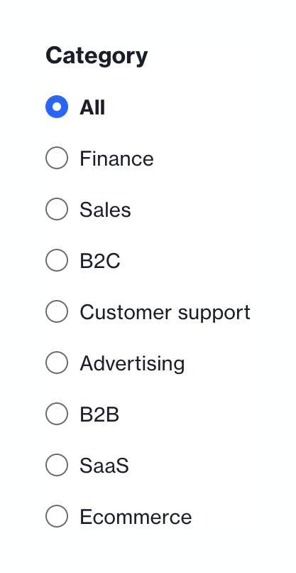 Ortto Checkbox & radioUI component example