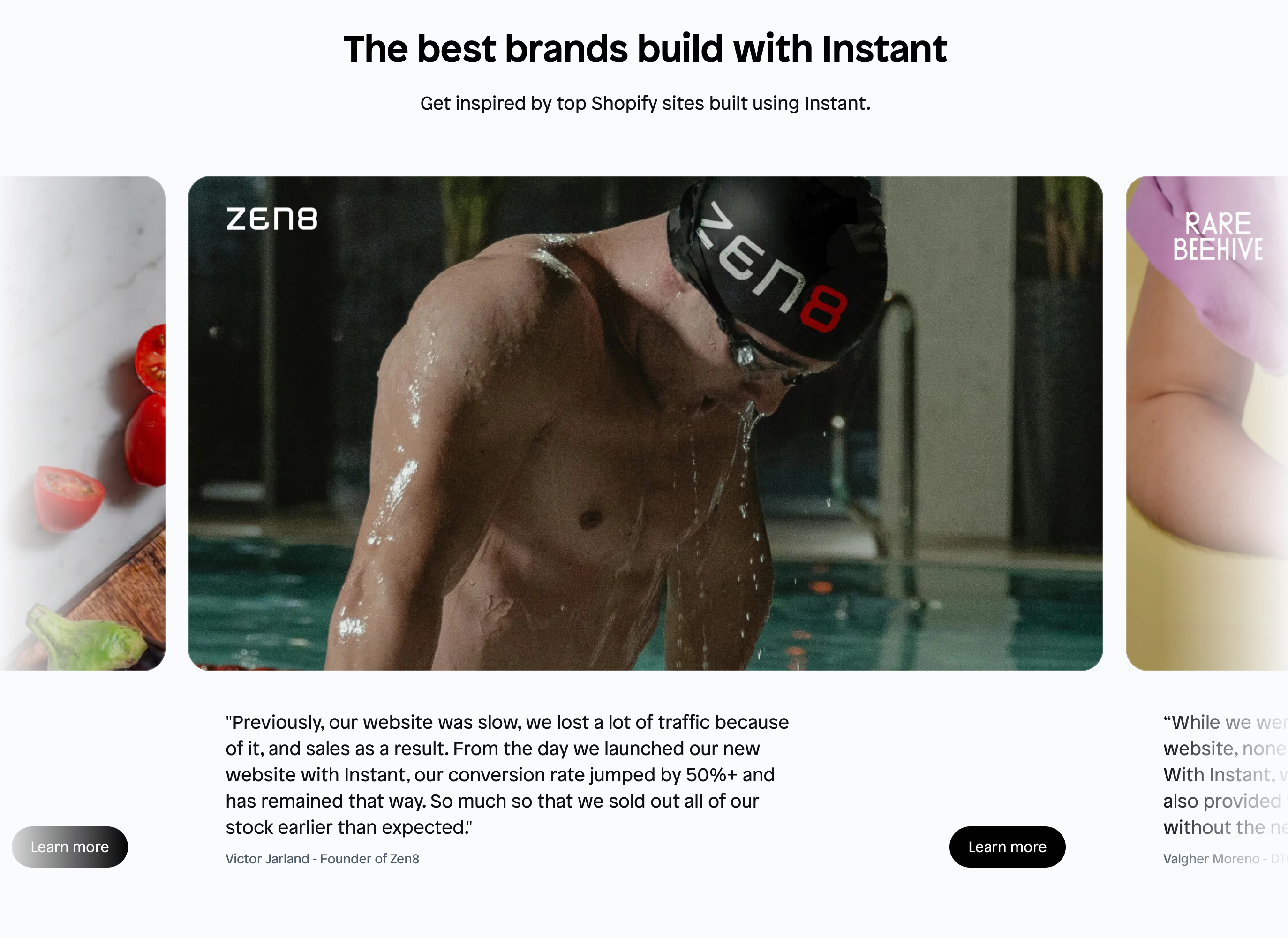 Instant TestimonialUI component example