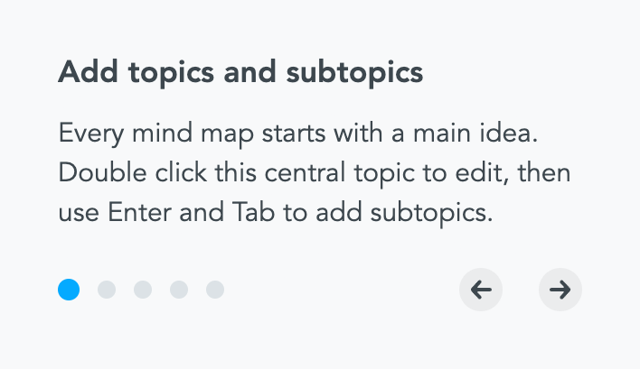 MindMeister Progress indicatorUI component example