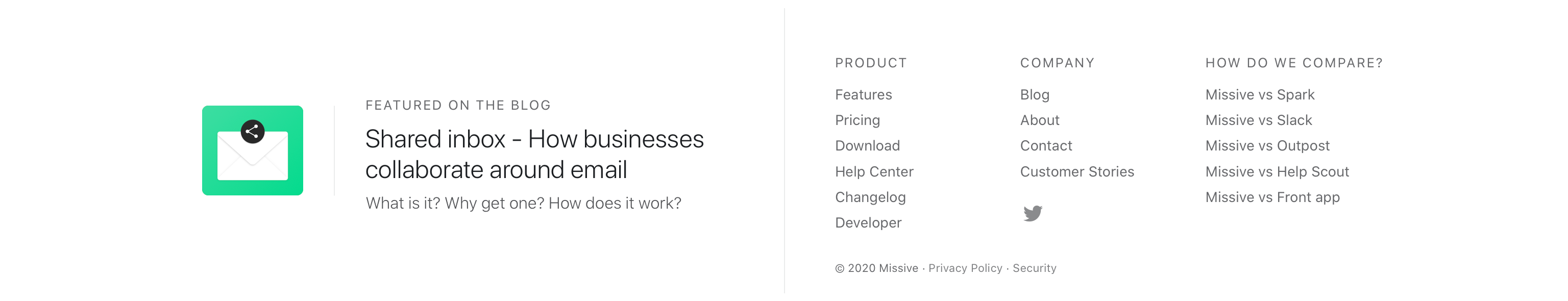 Missive FooterUI component example