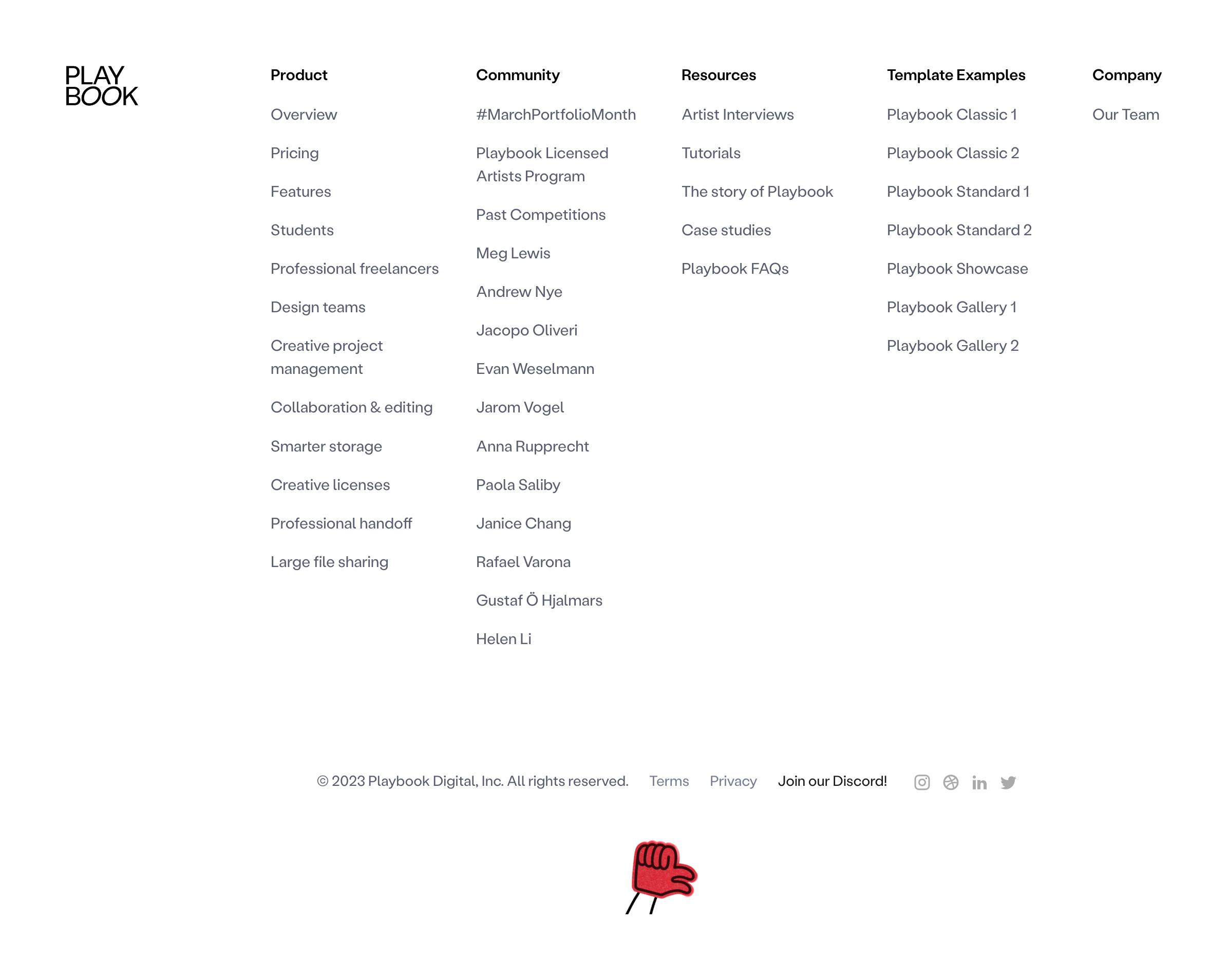 Playbook FooterUI component example