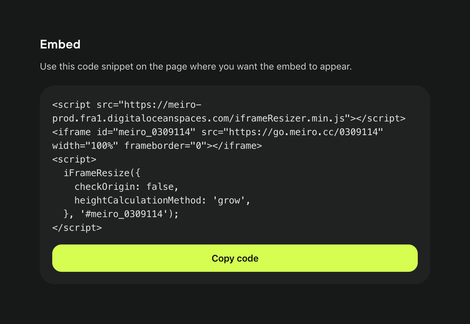 Meiro Code blockUI component example