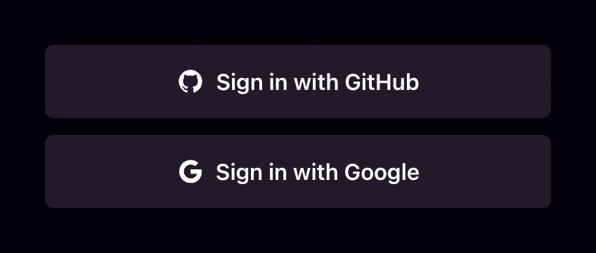 Liveblocks Social login buttonUI component example