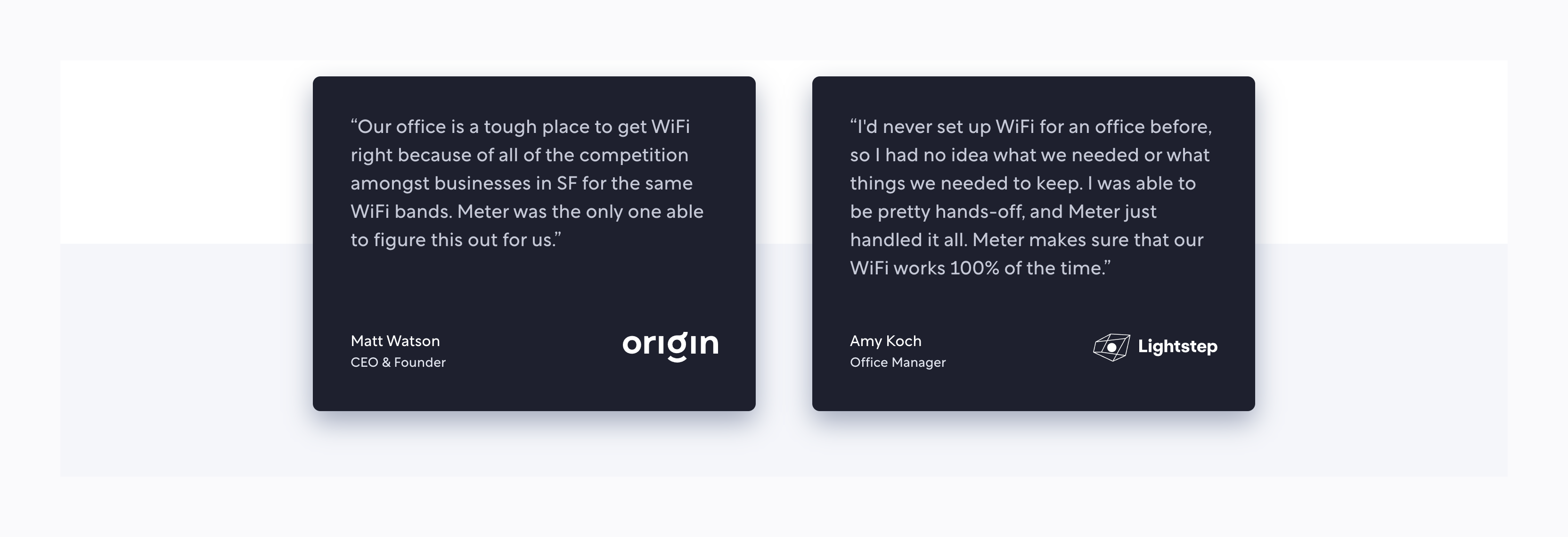 Meter TestimonialUI component example
