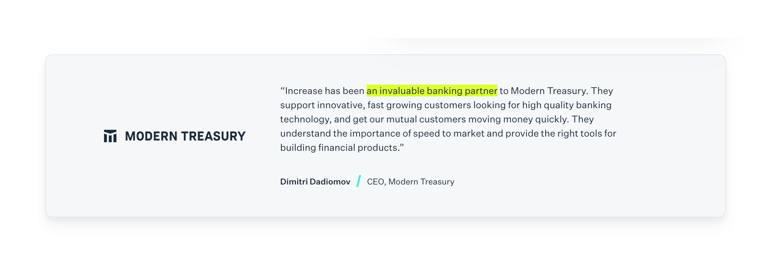 Increase TestimonialUI component example