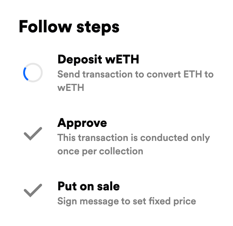 Rarible StepperUI component example