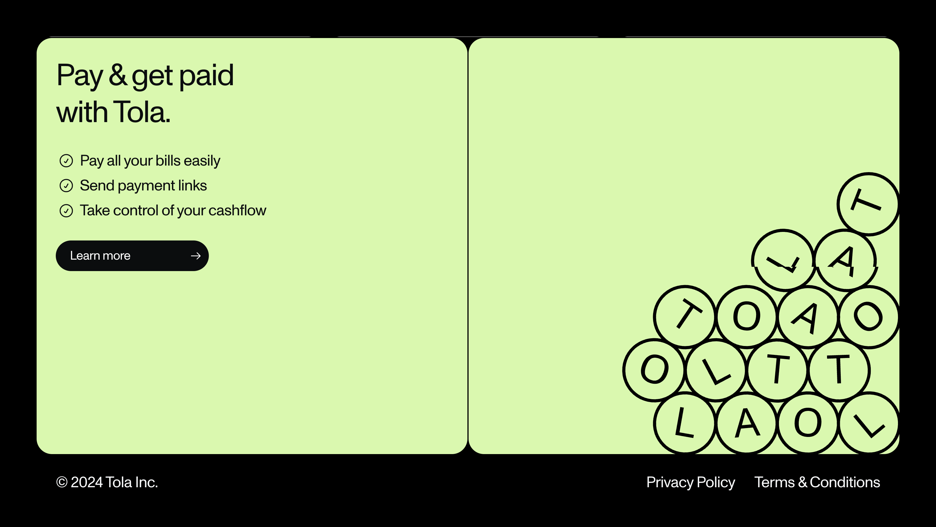 Tola FooterUI component example