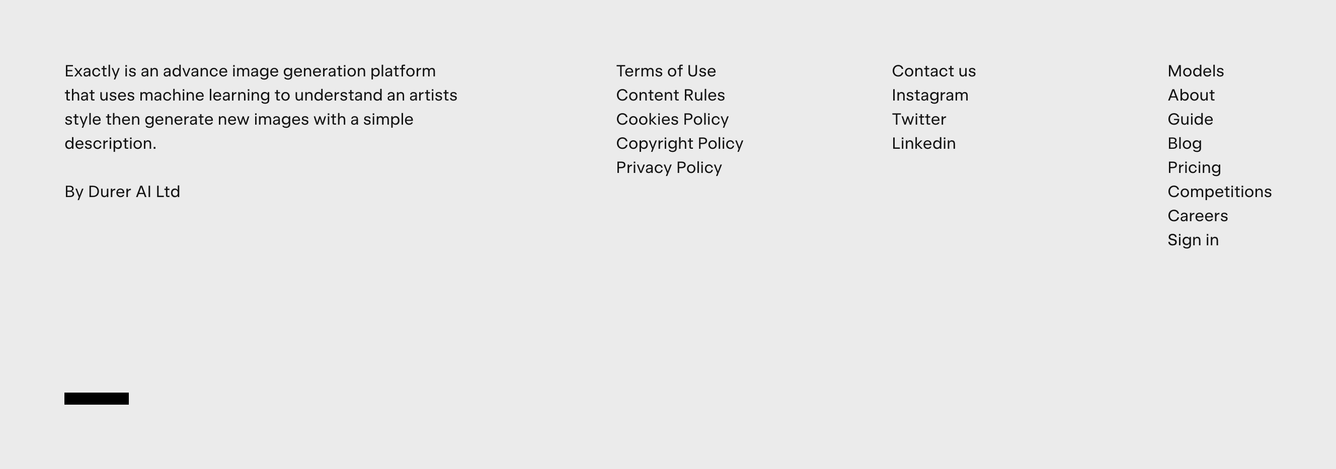 Exactly FooterUI component example