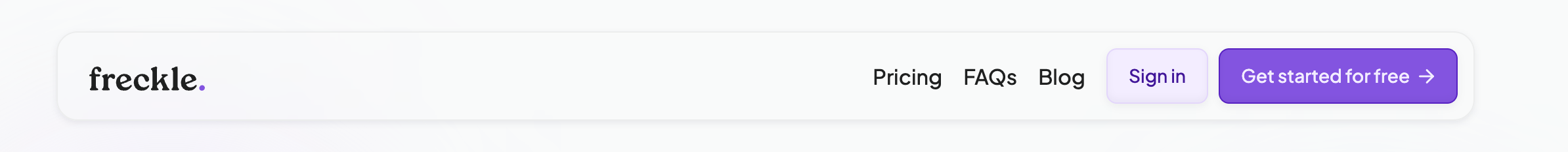 Freckle Hero sectionUI component example