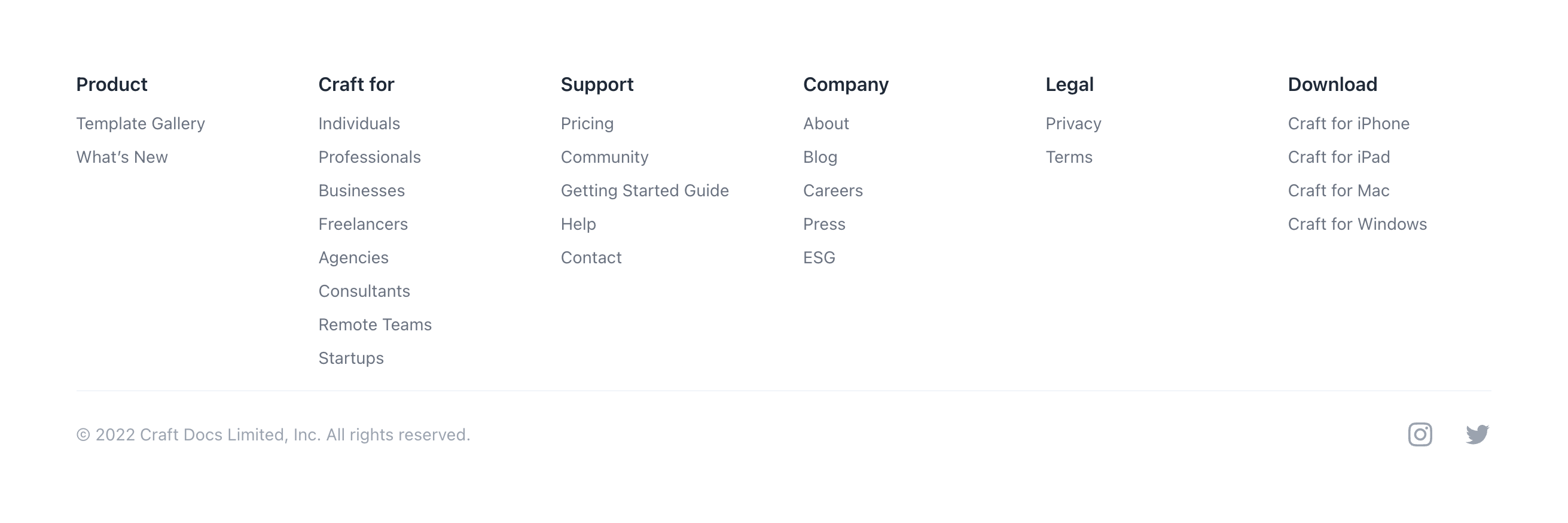 Craft FooterUI component example