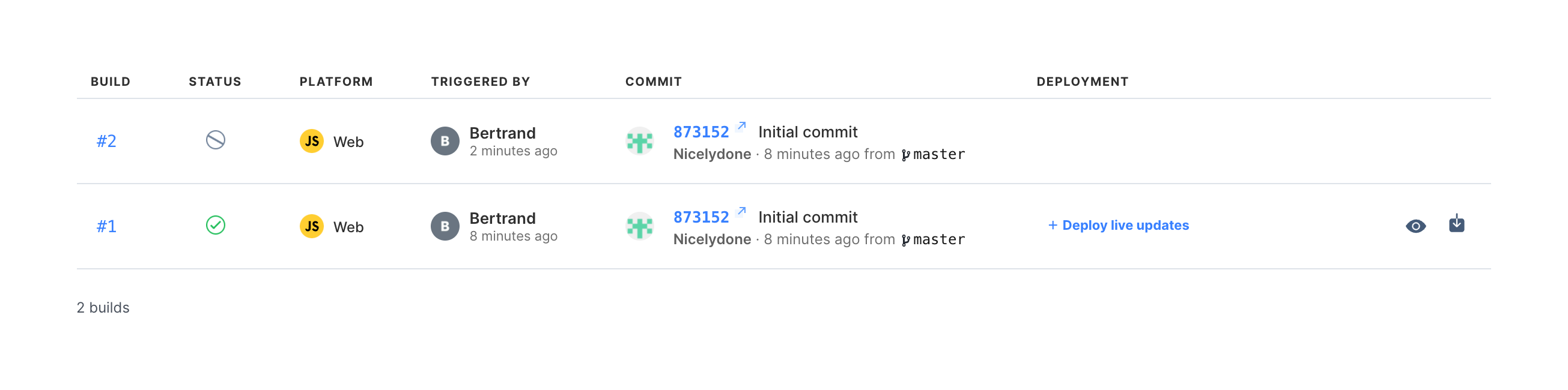 Ionic TableUI component example