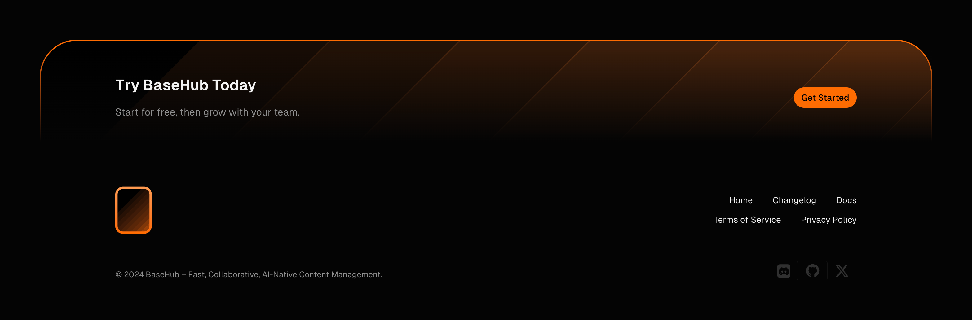 Basehub FooterUI component example
