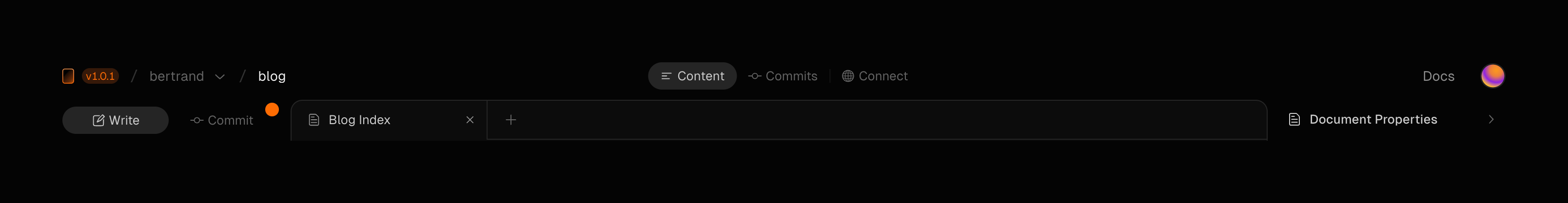 Basehub Horizontal navigationUI component example