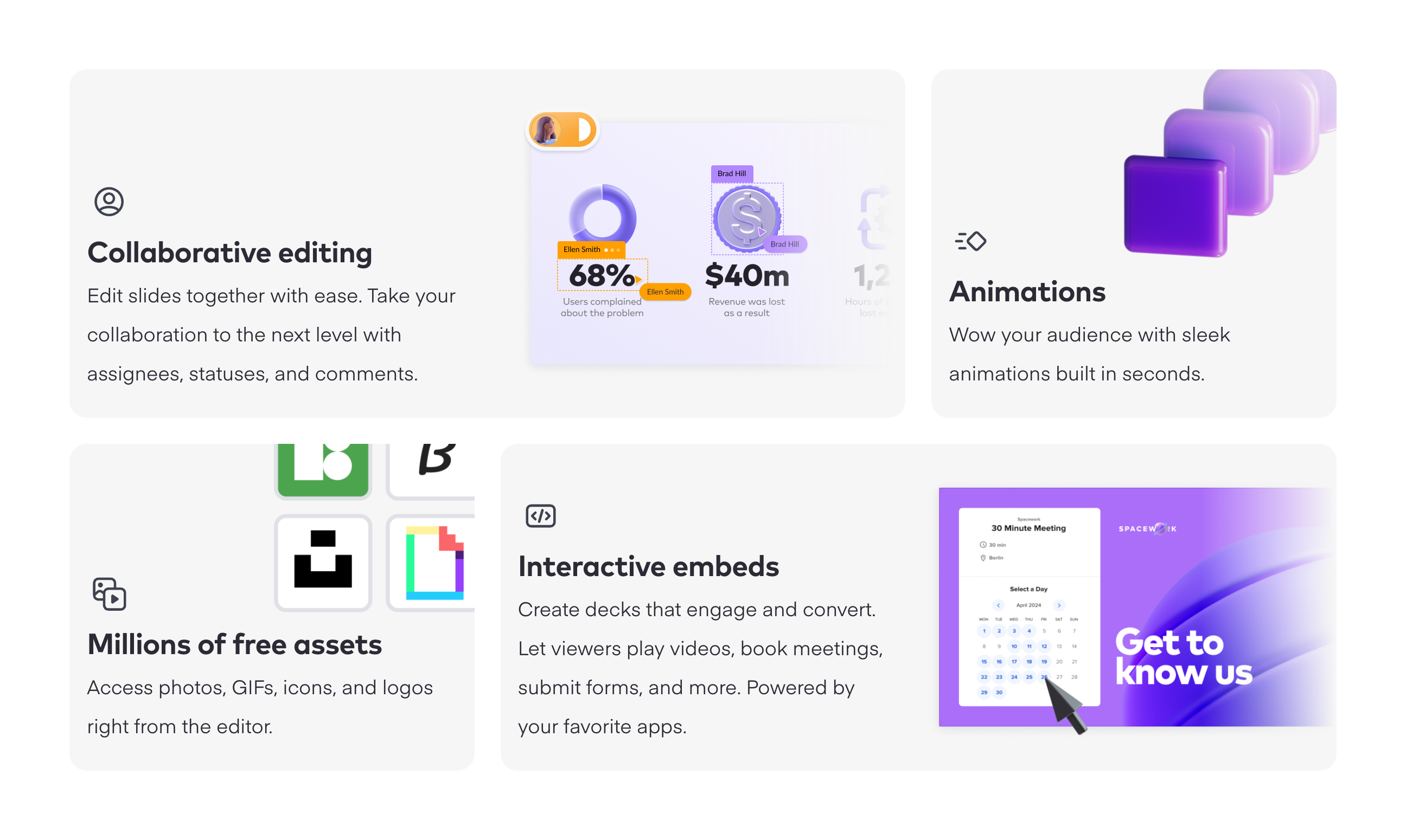 Pitch Bento boxUI component example