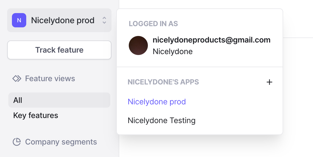 Bucket Dropdown menuUI component example