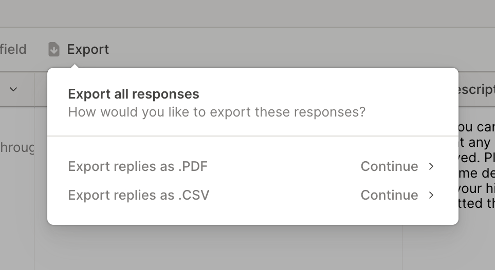 QuestionScout Dropdown menuUI component example