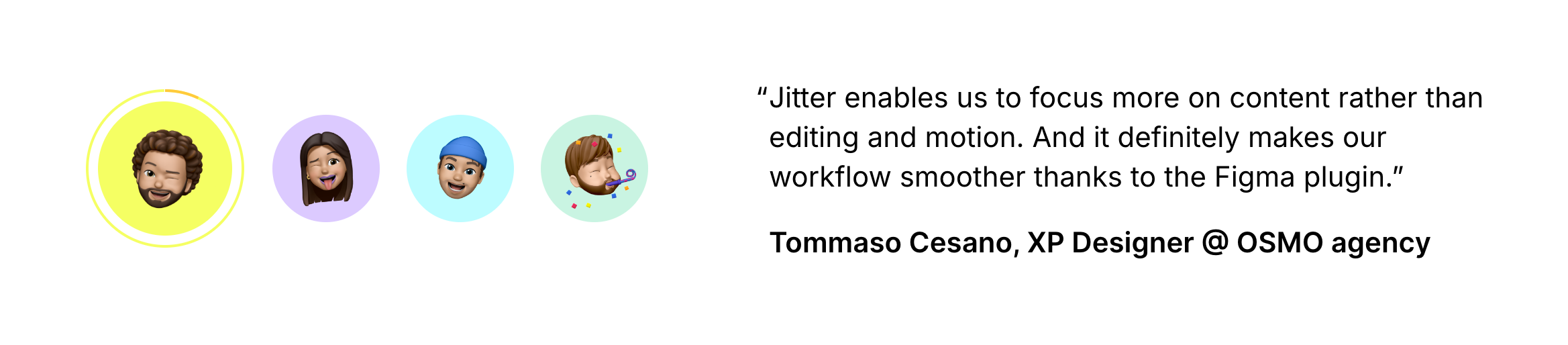 Jitter TestimonialUI component example