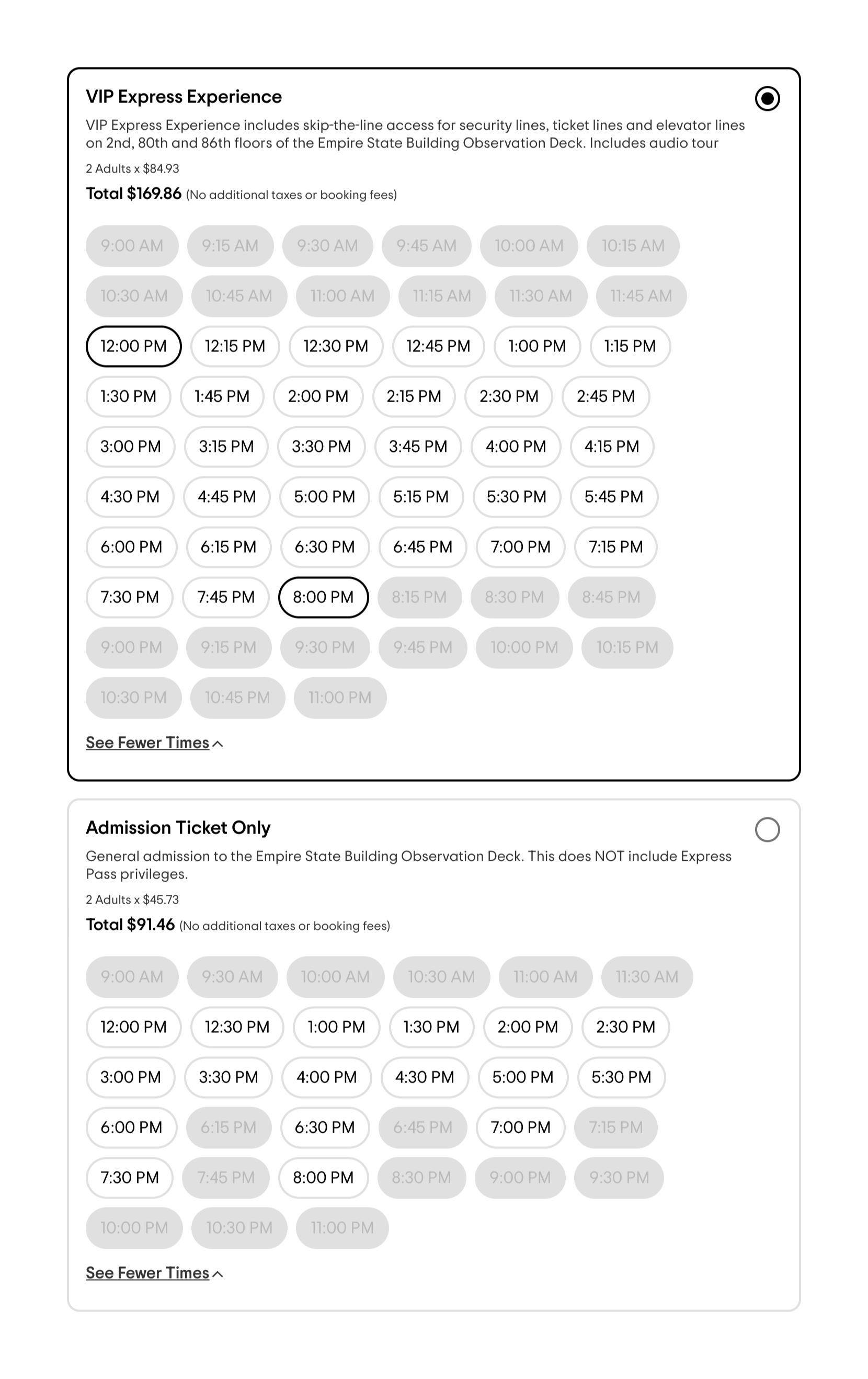 Tripadvisor Checkbox & radioUI component example
