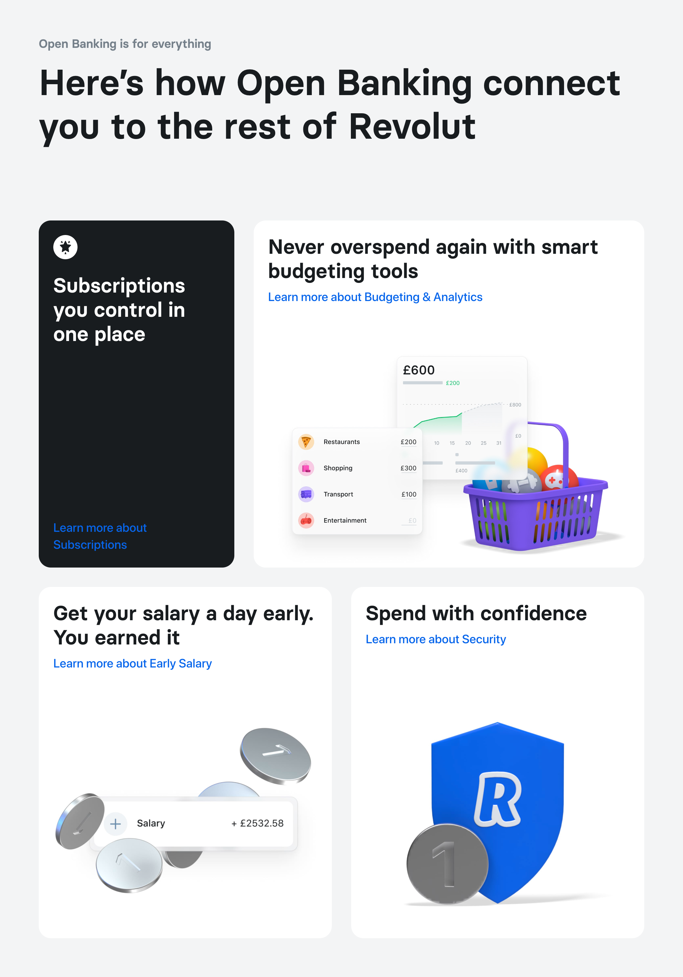 Revolut Bento boxUI component example