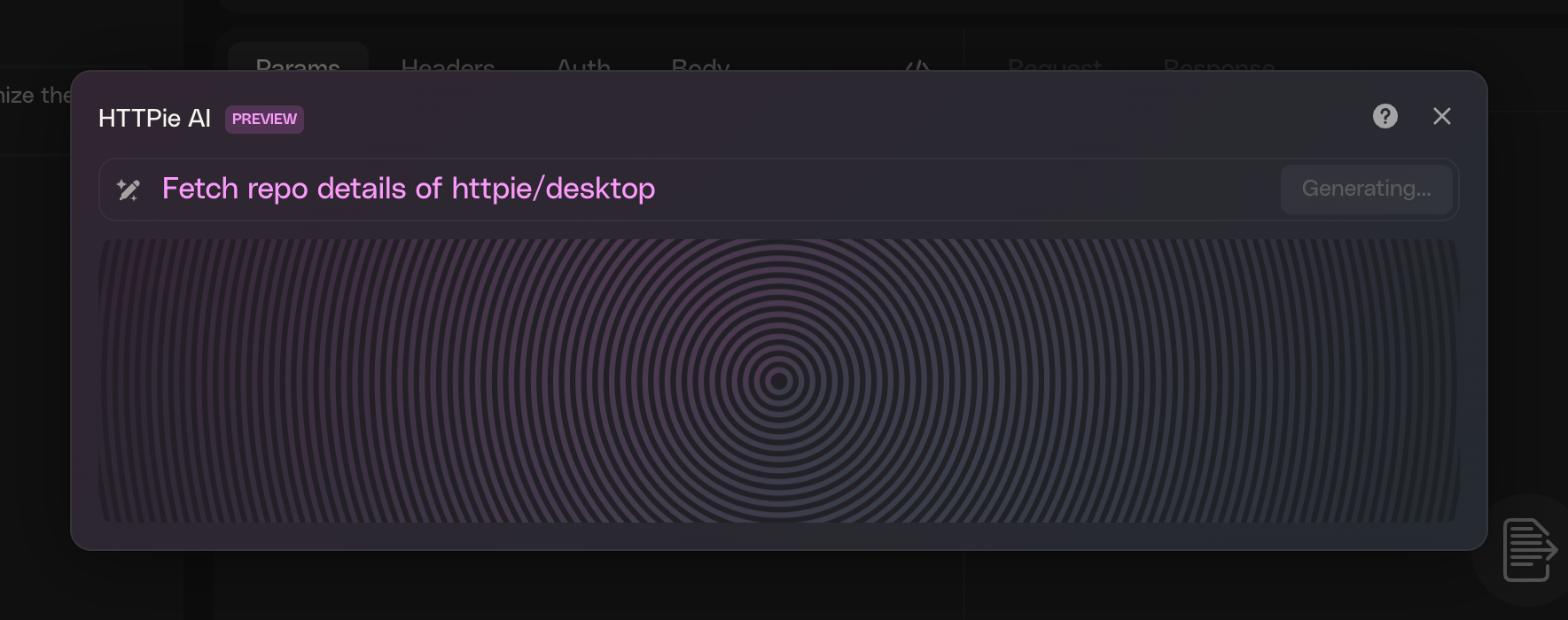 Httpie Artificial intelligenceUI component example