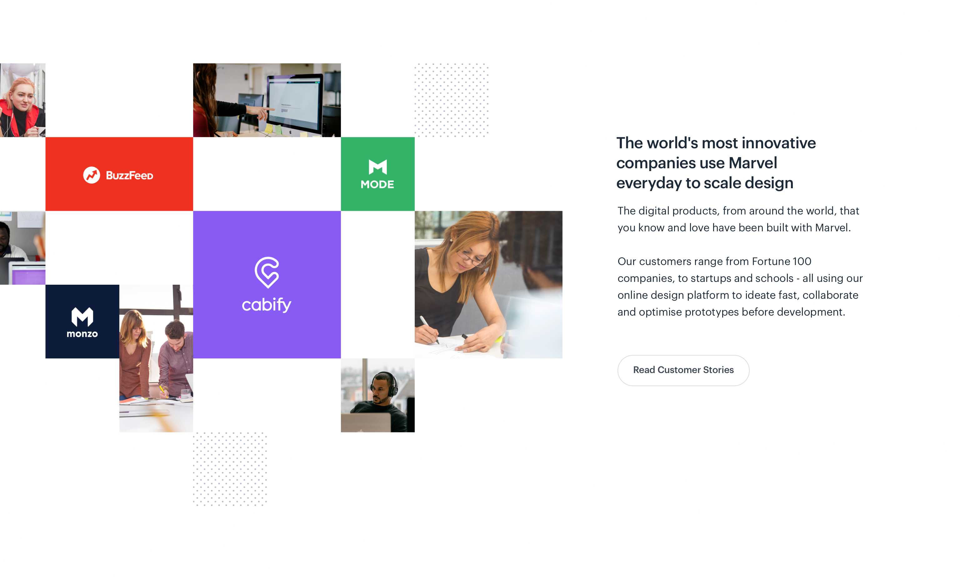 Marvel Social proofUI component example