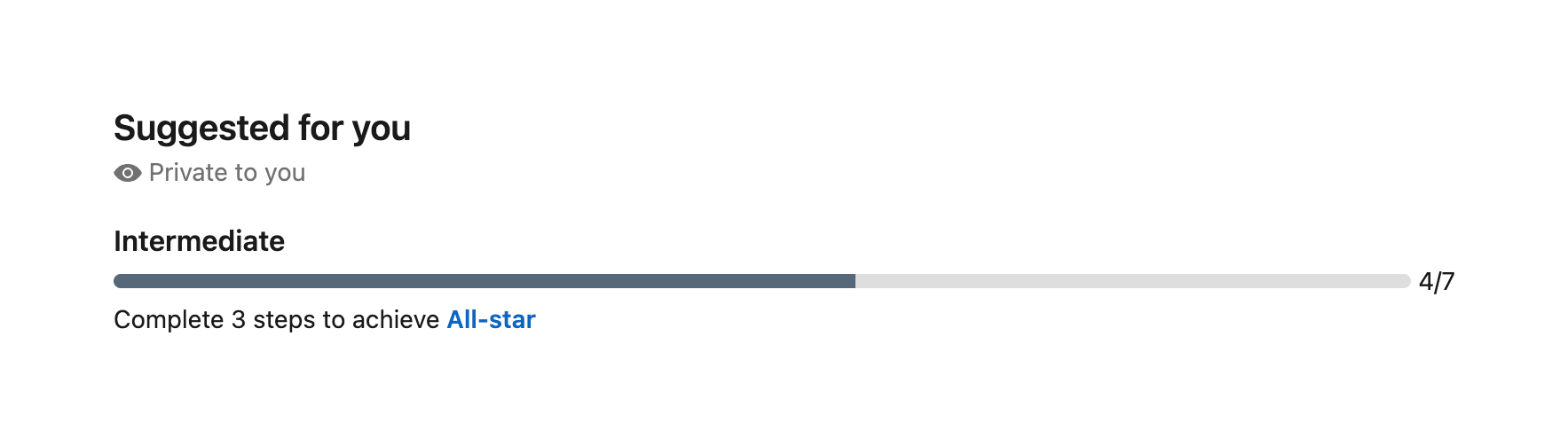 Linkedin Progress indicatorUI component example