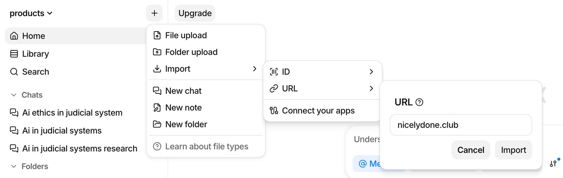 Anara Dropdown menuUI component example